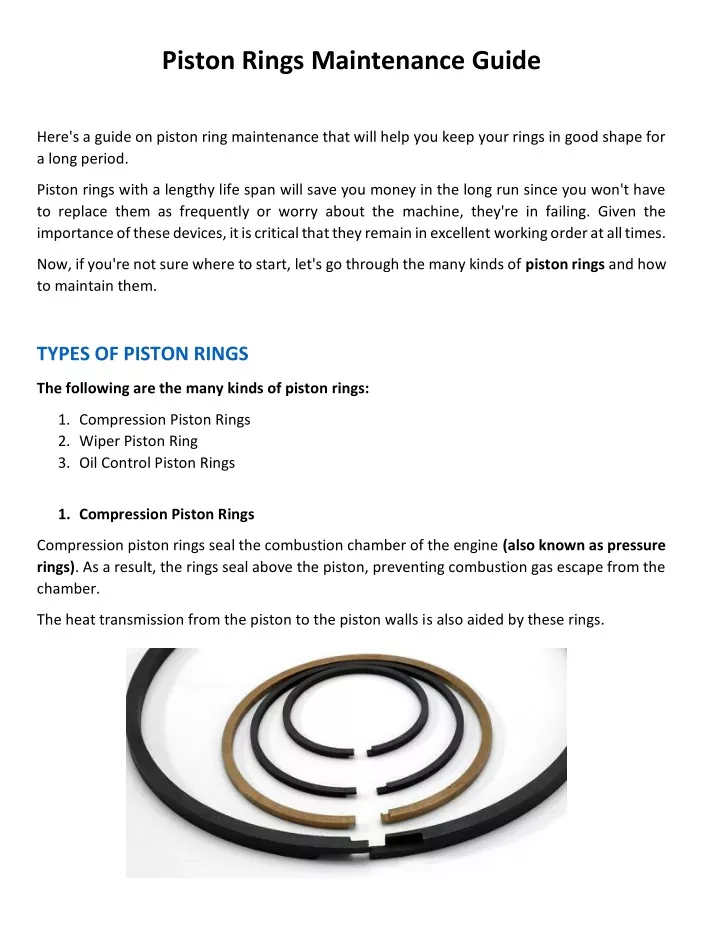 piston rings maintenance guide