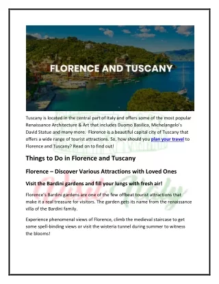 4 Exciting Things to Do in Florence and Tuscany Region