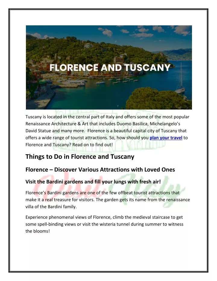 tuscany is located in the central part of italy