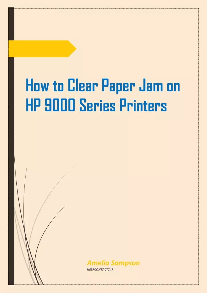 how to clear paper jam on hp 9000 series printers
