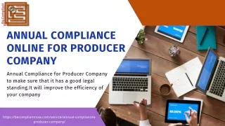 Annual Compliance Online For Producer Company
