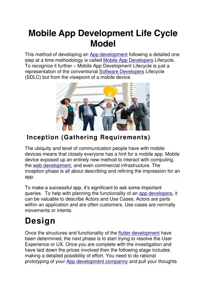 mobile app development life cycle model