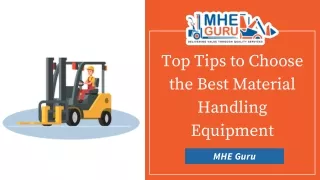 Top Tips to Choose the Best Material Handling Equipment