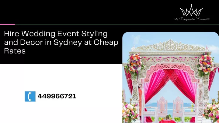 hire wedding event styling and decor in sydney