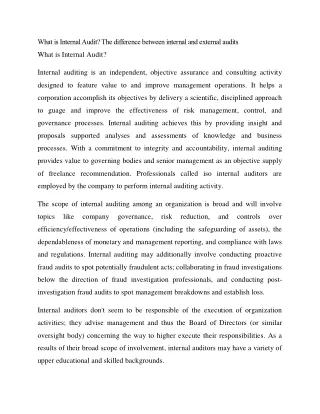 what is internal audit the difference between