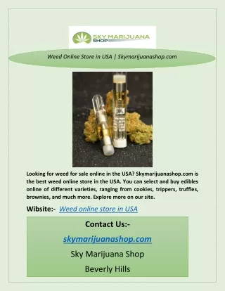 Weed Online Store in USA | Skymarijuanashop.com