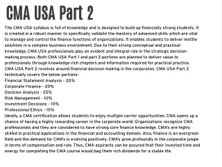 cma usa part 2 the cma usa syllabus is full