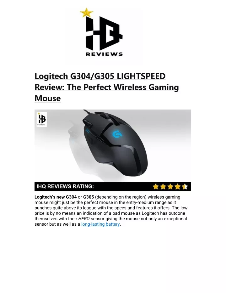 logitech g304 g305 lightspeed review the perfect