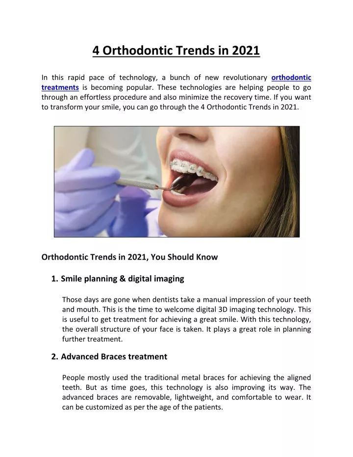 4 orthodontic trends in 2021