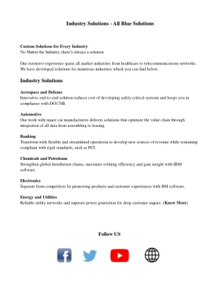 industry solutions all blue solutions custom