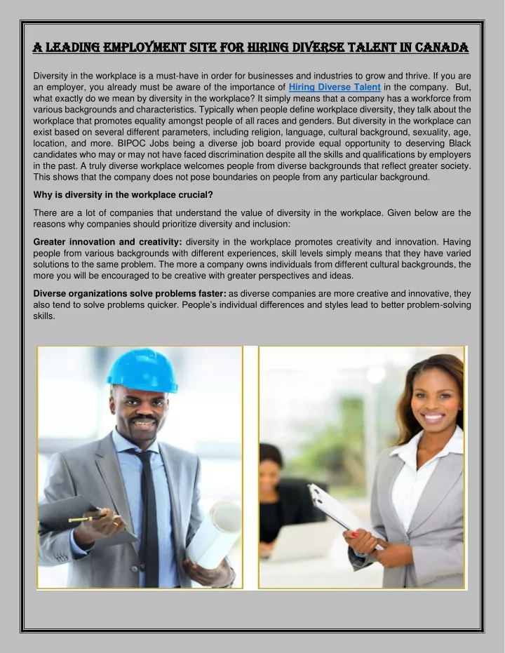 a leading employment site for hiring diverse