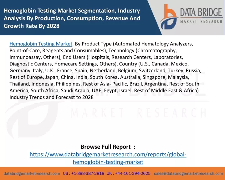 hemoglobin testing market segmentation industry