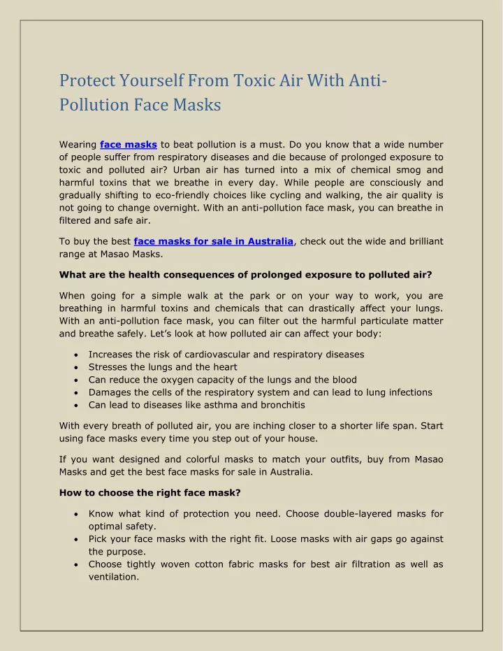protect yourself from toxic air with anti