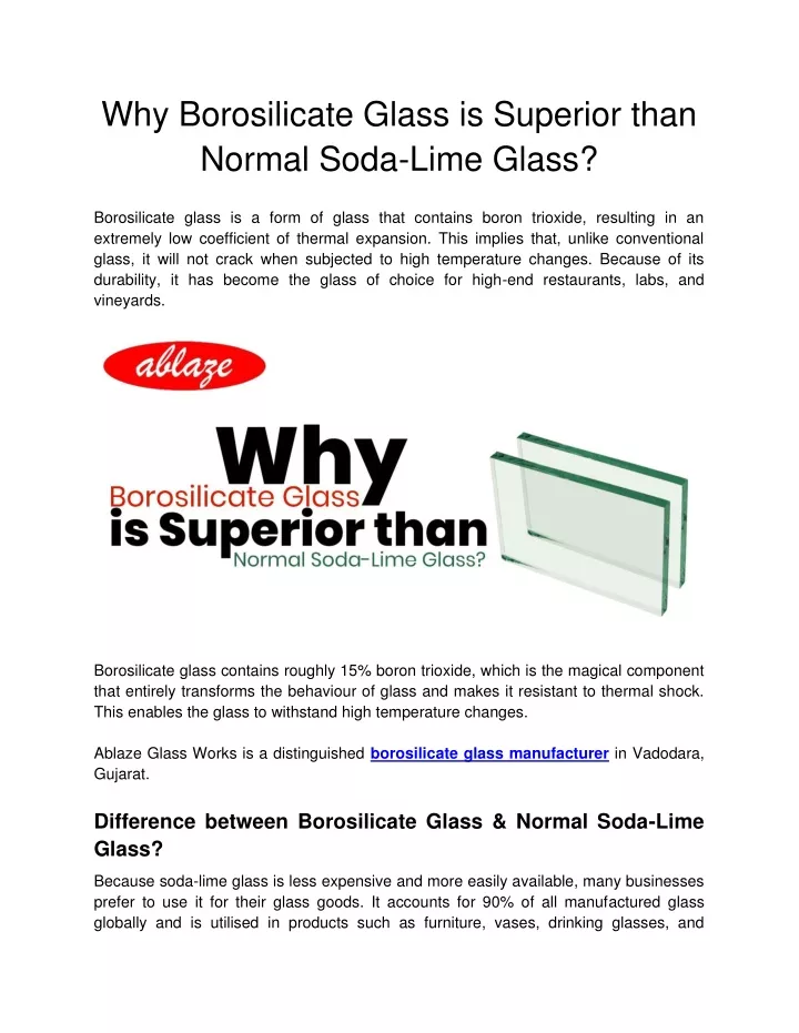 why borosilicate glass is superior than normal