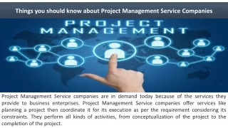 Things you should know about Project Management Service Companies