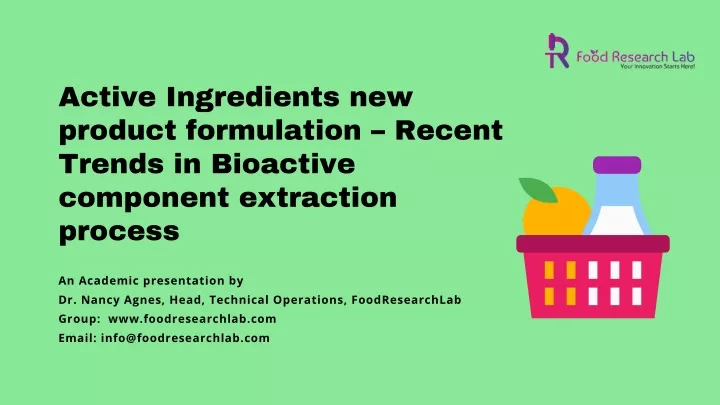 active ingredients new product formulation recent