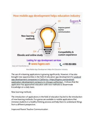 how mobile app development helps the education