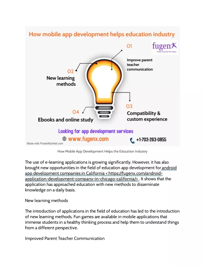how mobile app development helps the education