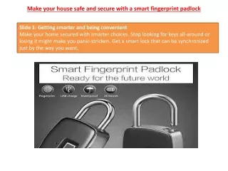 Make your house safe and secure with a smart fingerprint padlock