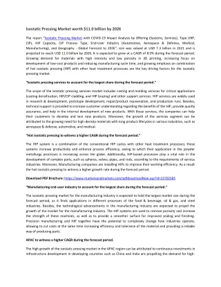 isostatic pressing market worth 11 0 billion