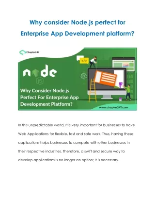 why consider node js perfect for