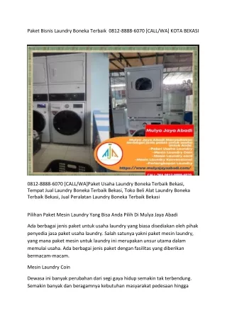 Paket Usaha Laundry Boneka Termurah  0812-8888-6070 [CALL/WA] KOTA BEKASI