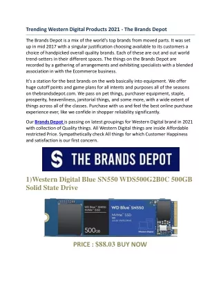 Trending Western Digital Products 2021 - The Brands Depot