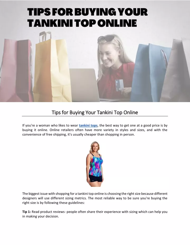 tips for buying your tankini top online tips