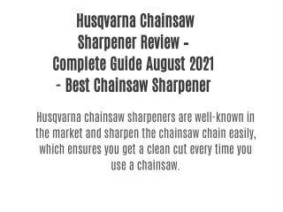 husqvarna chainsaw sharpener review complete