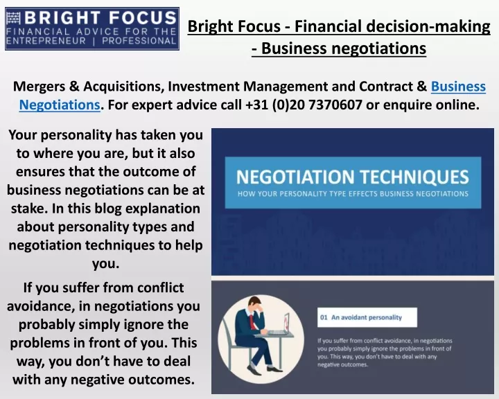 bright focus financial decision making business