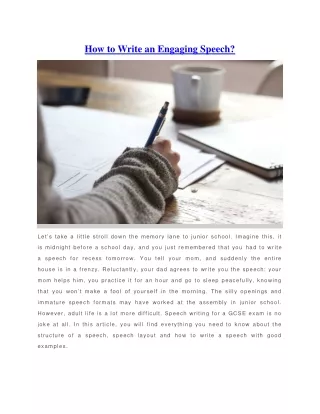 how to write an engaging speech