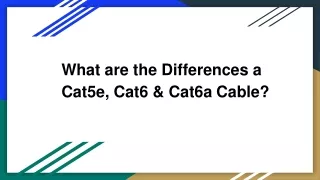 what are the differences a cat5e cat6 cat6a cable