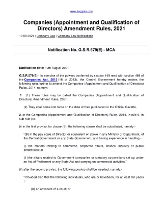 Companie appointment and quaification-converted