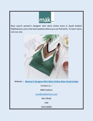 Women's Designer Mini Skirts Online Store Saudi Arabia | Makfashions.com