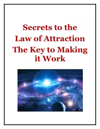 secrets to the law of attraction