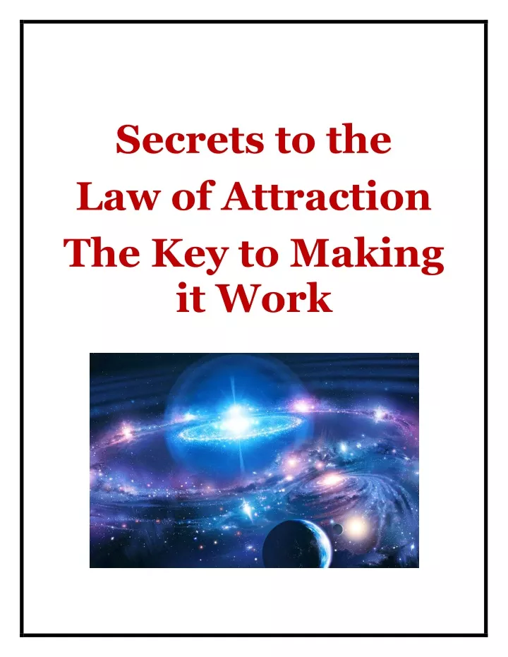 secrets to the law of attraction