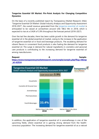 tangerine essential oil market pin point analysis