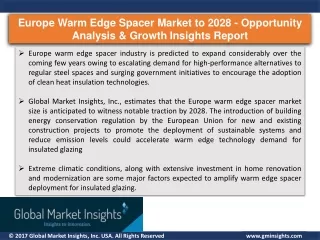 Europe Warm Edge Spacer Market - Development Outlook to 2027