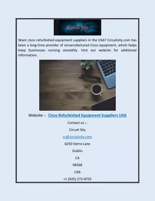 Cisco Refurbished Equipment Suppliers Usa | Circuitsity.com