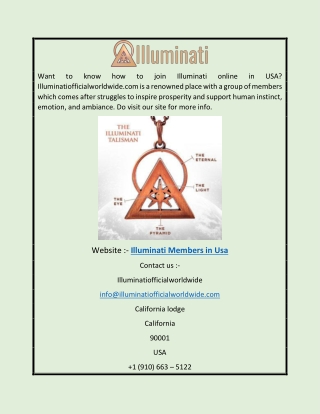 Illuminati Members in USA | Illuminatiofficialworldwide.com