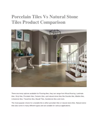 Porcelain Tiles Vs Natural Stone Tiles Product Comparison