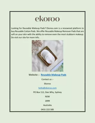 Reusable Makeup Pads | Ekoroo.com