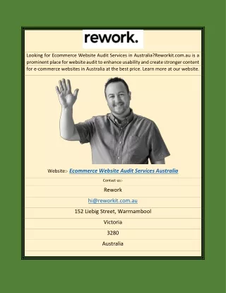 Ecommerce Website Audit Services Australia | Reworkit.com.au