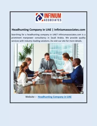 Headhunting Company in UAE | Infiniumassociates.com