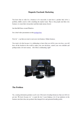 Introducing Magnetic Facebook Marketing PLR