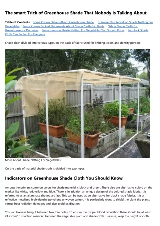 The smart Trick of Shade Netting For Plants That Nobody is Talking About