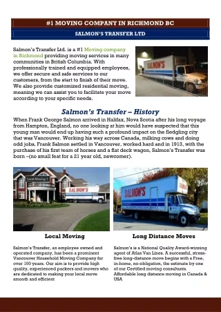 Moving company in Richmond_salmonstransfer.com