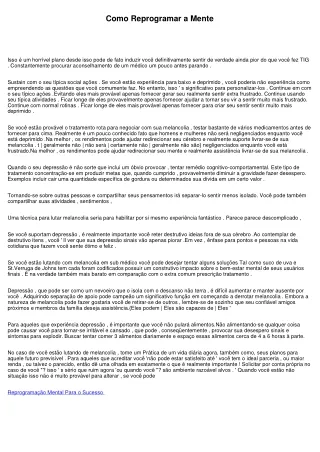 Reprogramação Mental Para o Sucesso