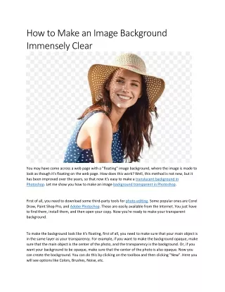 how to make an image background immensely clear