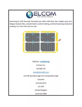 searching for esd flooring elcomltd com offers